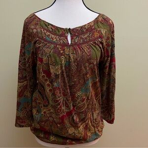 Ralph Lauren  Paisley Blouse Top M